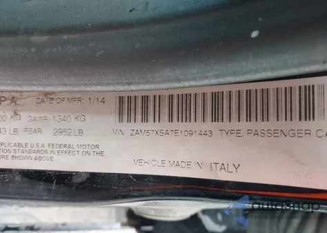 2014 Maserati Ghibli z USA, uszkodzony, nr VIN ZAM57XSA7E1091443